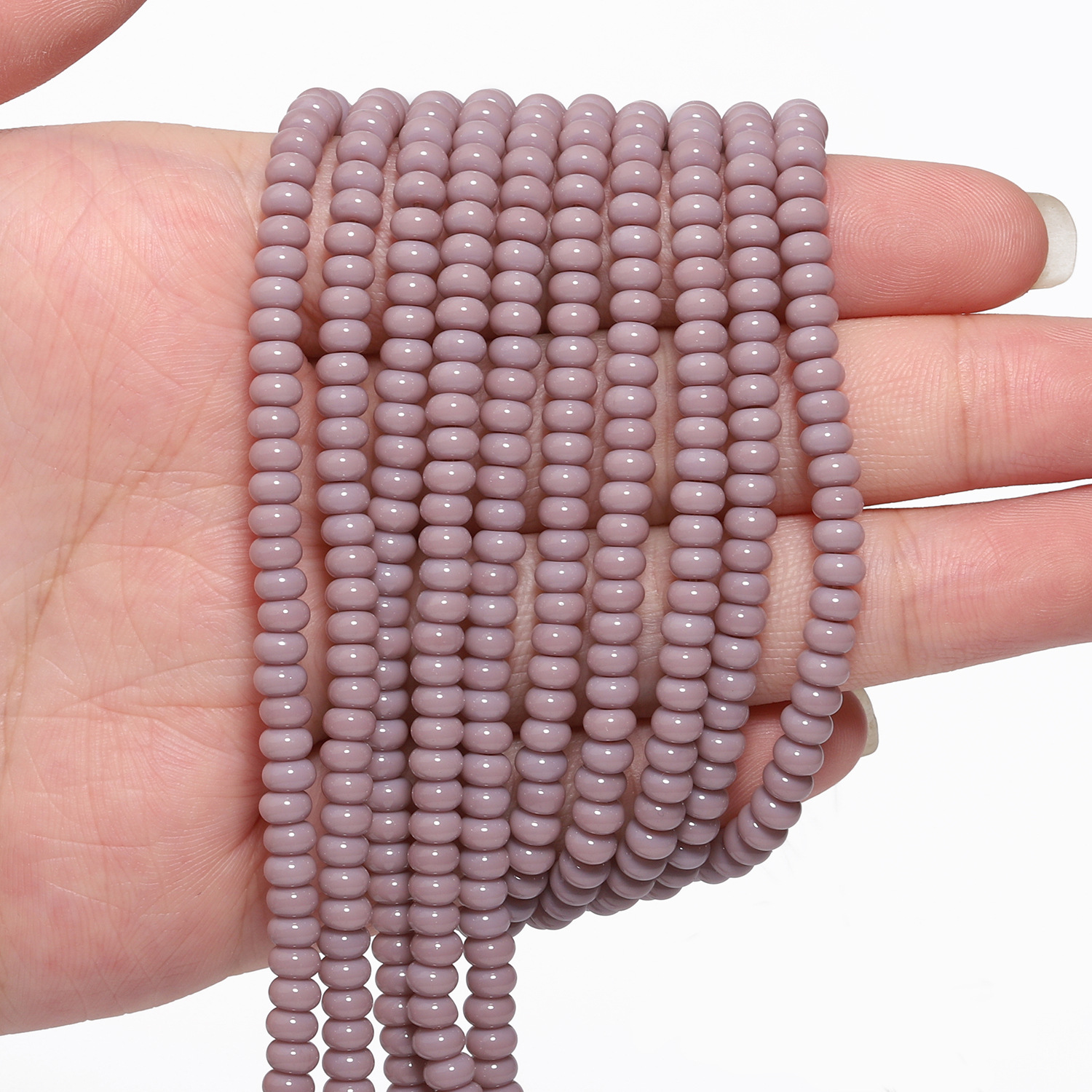 7:4.5×3mm purple glossy crystal abacus beads