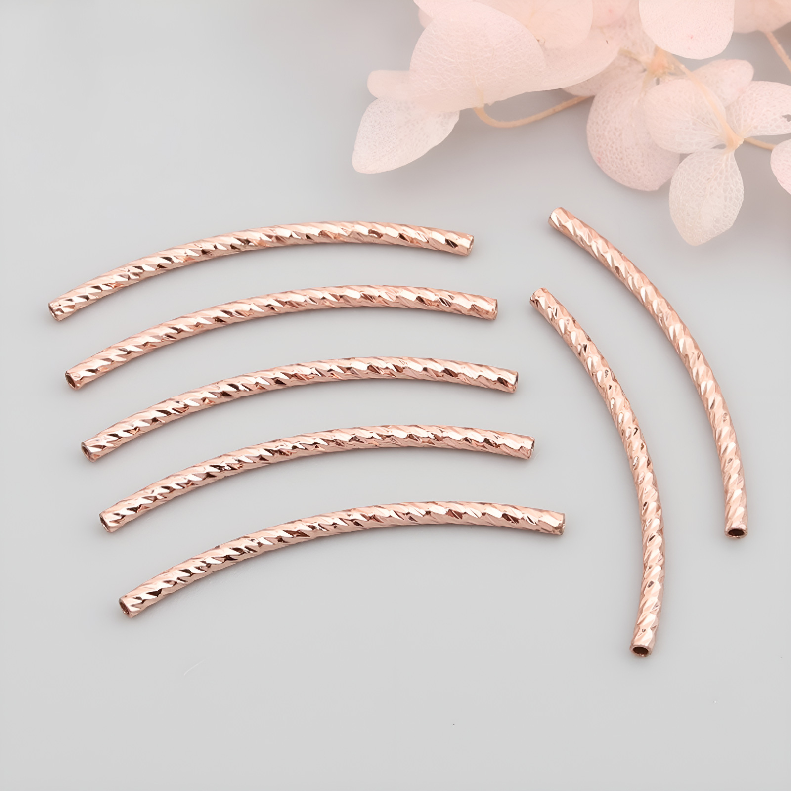 rose gold color plated Elbow/1.5 * 20mm