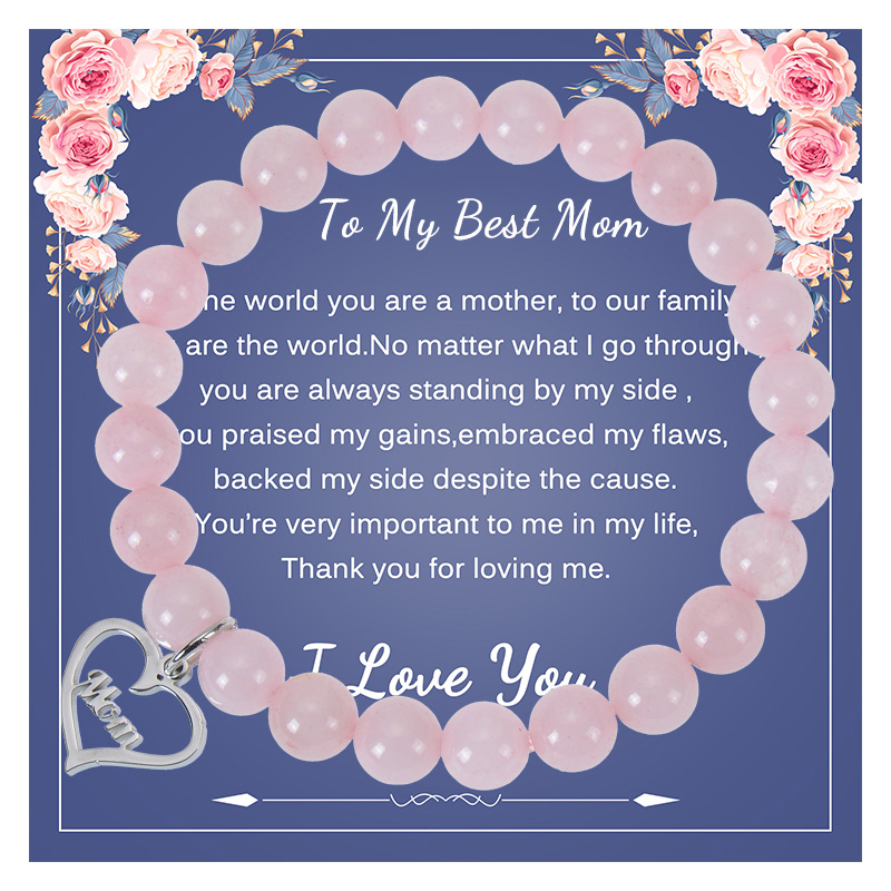 Pink Crystal Bracelet To My Best Mom