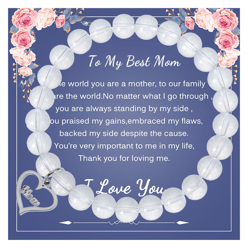 White Crystal Bracelet To My Best Mom