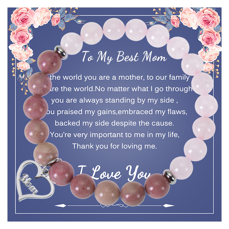 Rhodonite and Pink Crystal To My Best Mom