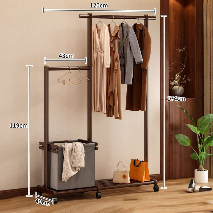 Combination coat rack-120cm with wheels