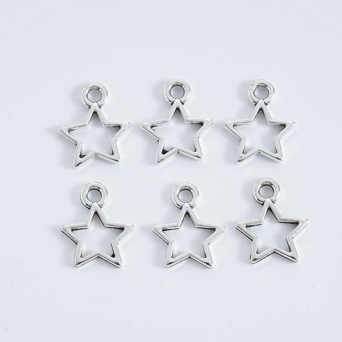 2:Five-pointed star 13x10.5x1.5mm ancient silver