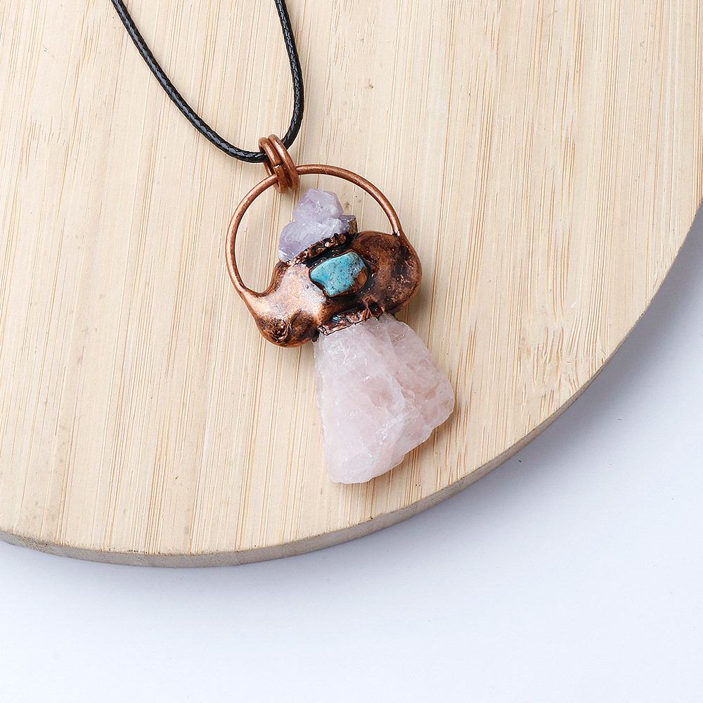 5:Rose quartz (comes with leather rope)