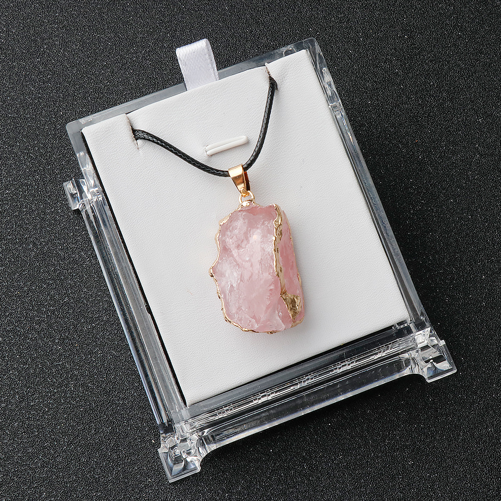 3:Rose quartz (comes with leather rope)