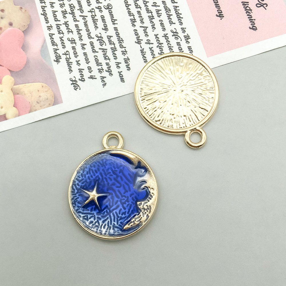 2:1 oil dripping blue moon star 21*25mm-2.7g-10345