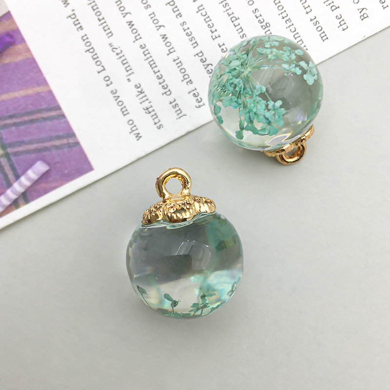 4:1 Lake Blue transparent glass ball starry sky 16*20mm-3.5g-16407