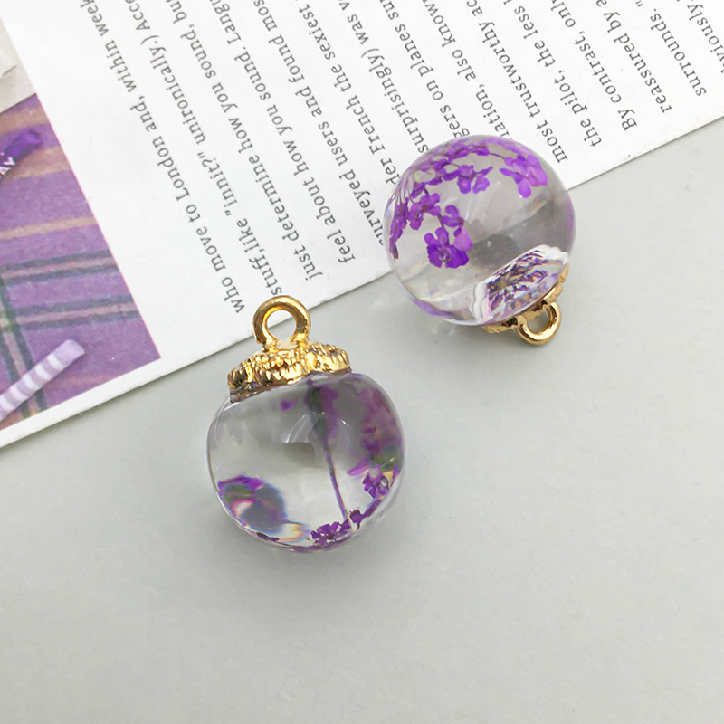 5:1 Violet transparent glass ball starry sky 16*20mm-3.5g-16408
