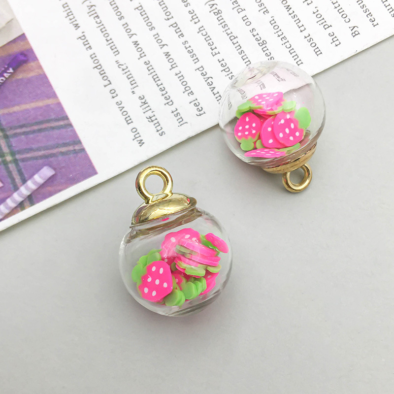 8:1 Rose strawberry glass ball 15*21mm-1.4g-16411