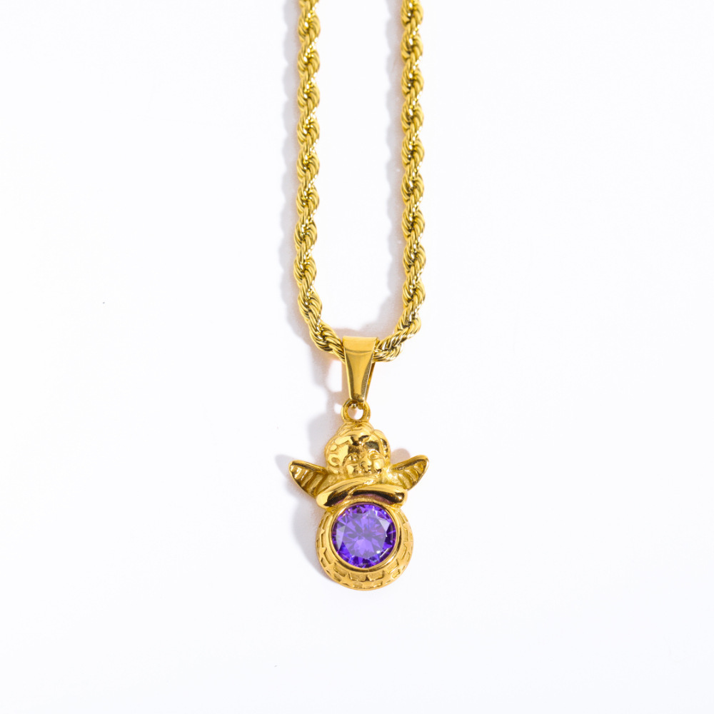 3:June-light purple [Pendant Twist Chain]]