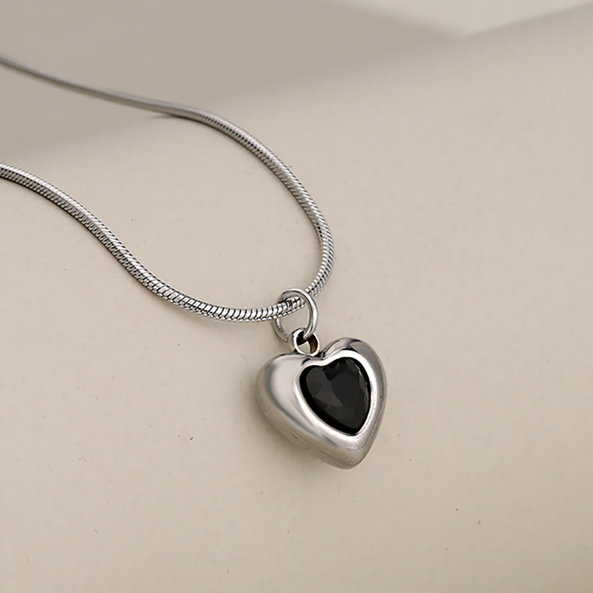 Silver - Black stone