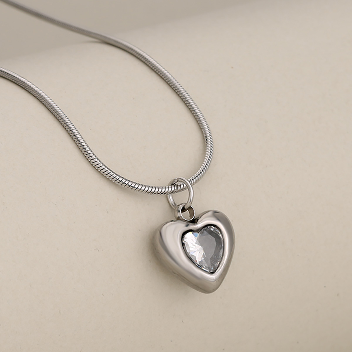 Silver - White stone