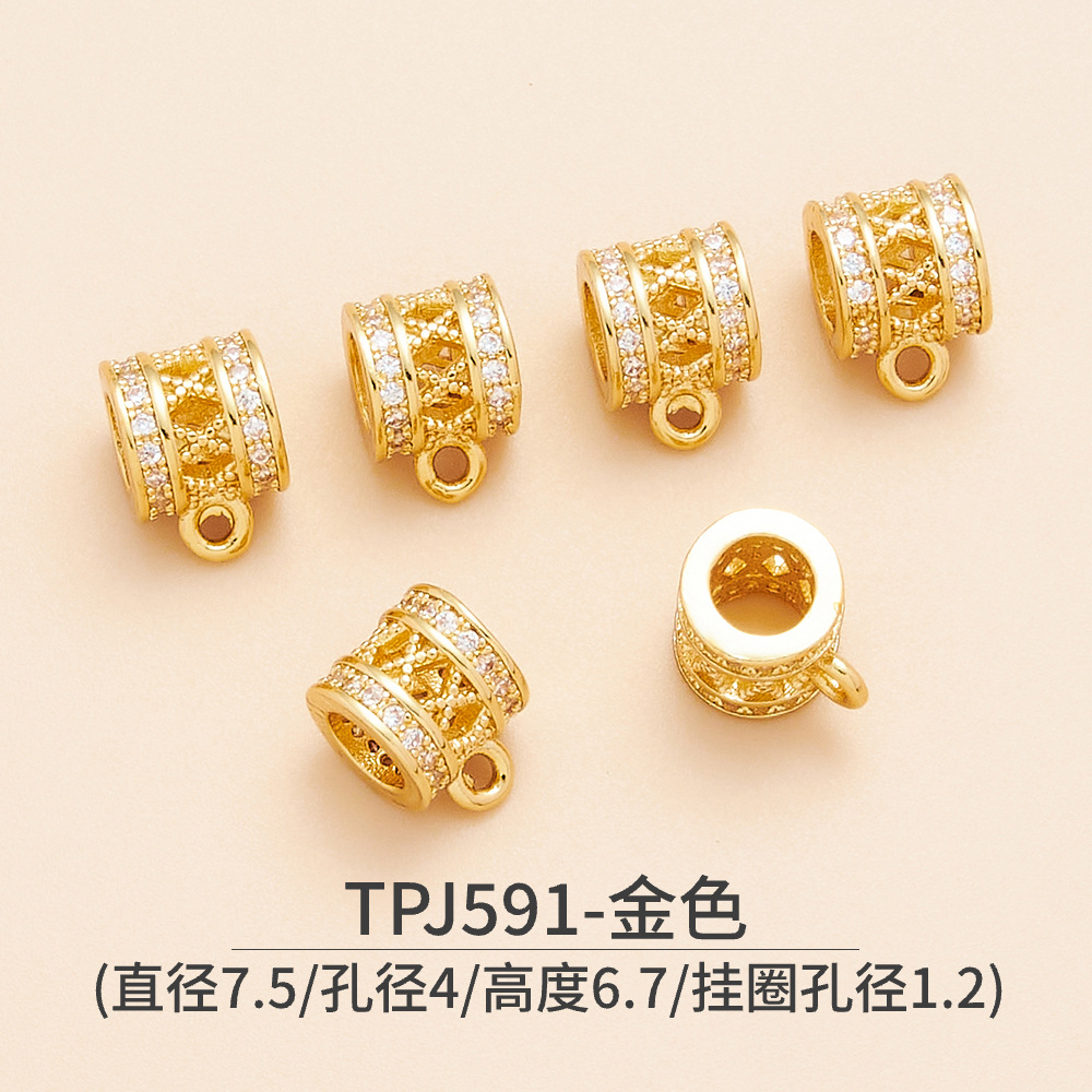 Tpj591-gold-with hanging ring (diameter 7.5 aperture 4)