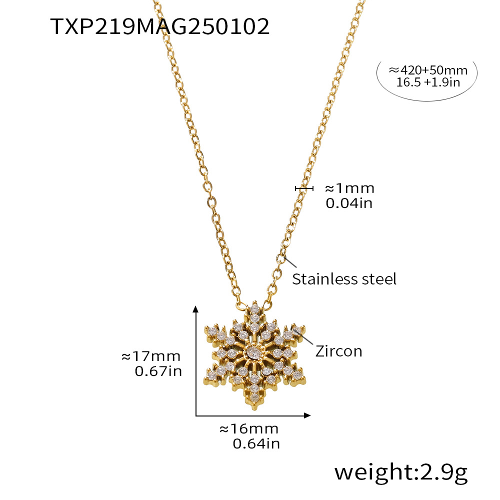 Snowflake zircon necklace