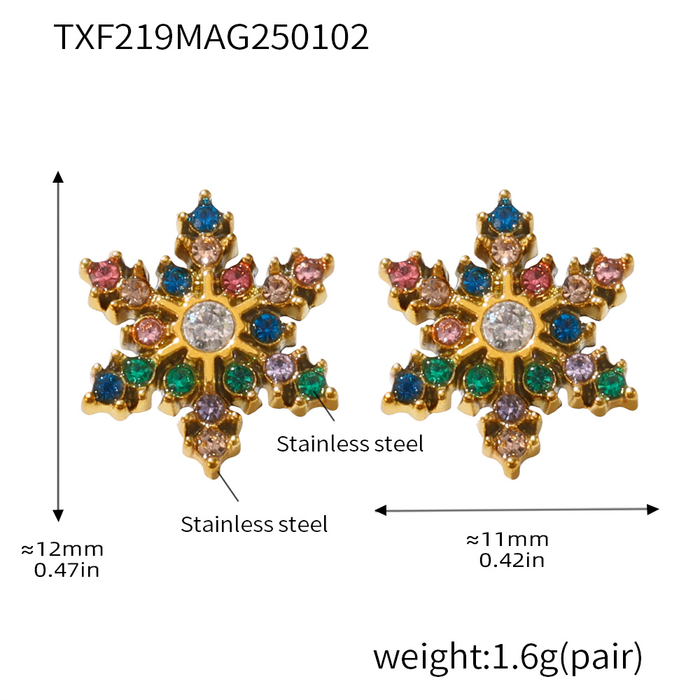 Mixed color zircon earrings