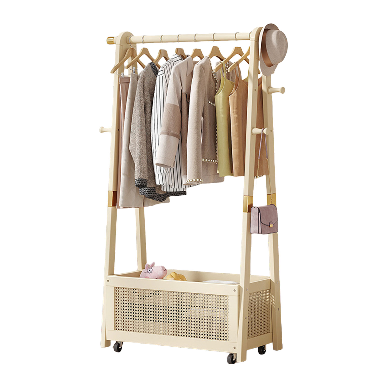 Light luxury 70 coat rack [Cream white]