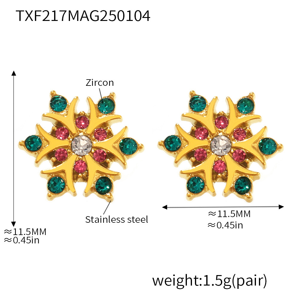 Mixed color zircon earrings