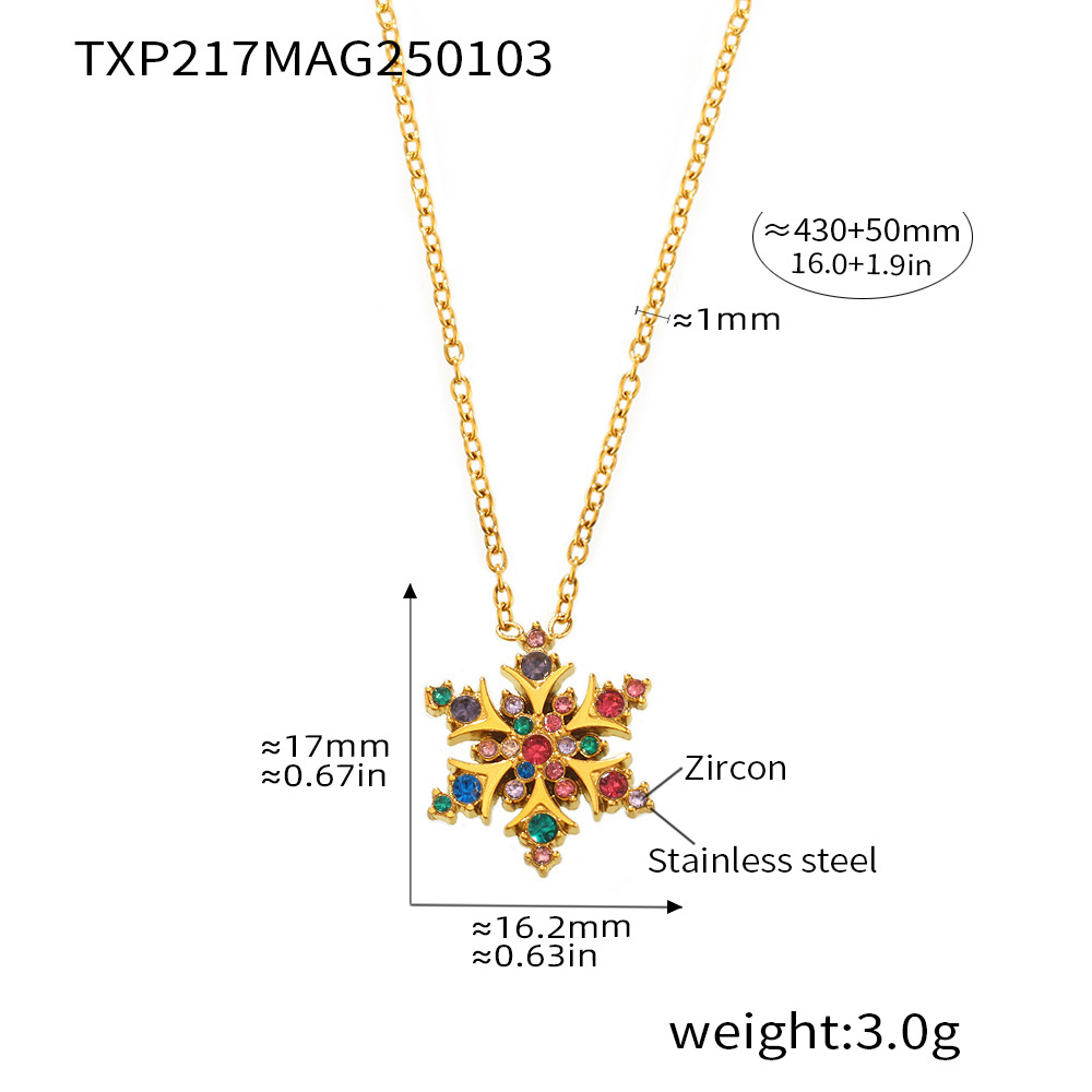 2:Txp217-gold mixed color zircon necklace