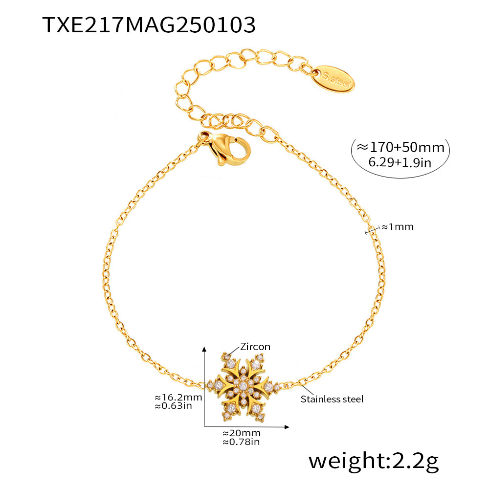 3:Txe217-gold snowflake zircon bracelet
