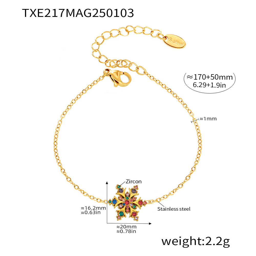 4:Txe217-gold mixed color zircon bracelet