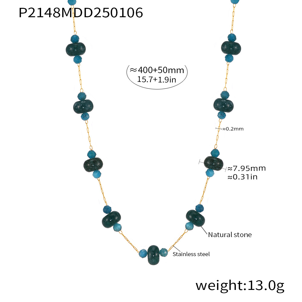 2:P2148-蓝色天然石项链