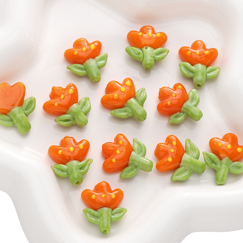 Orange flower 18x22mm 1 piece/pack