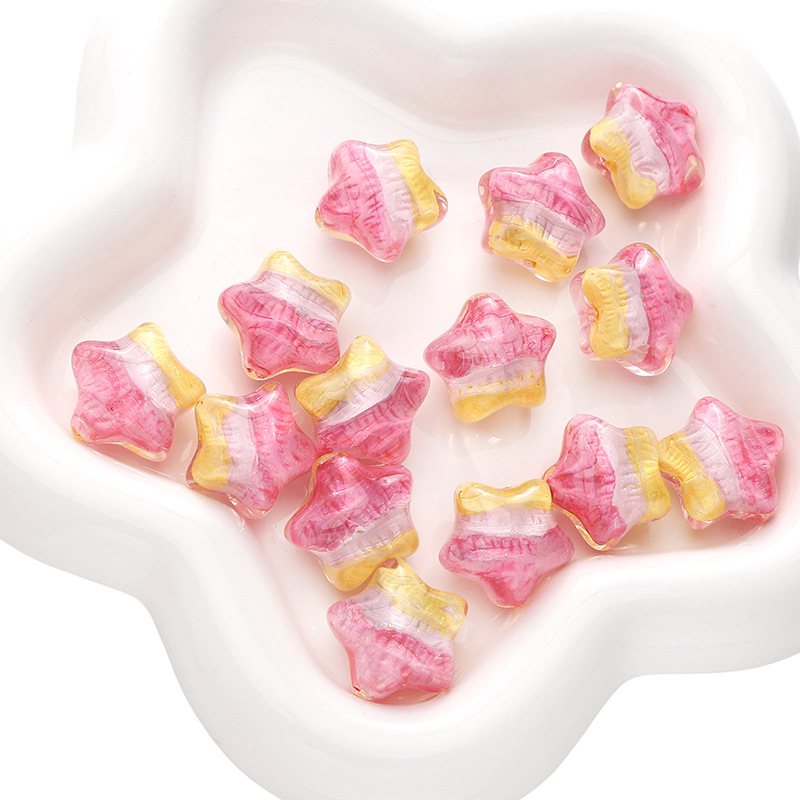 Gradient pink, white and yellow 21x19mm 1 piece/pa