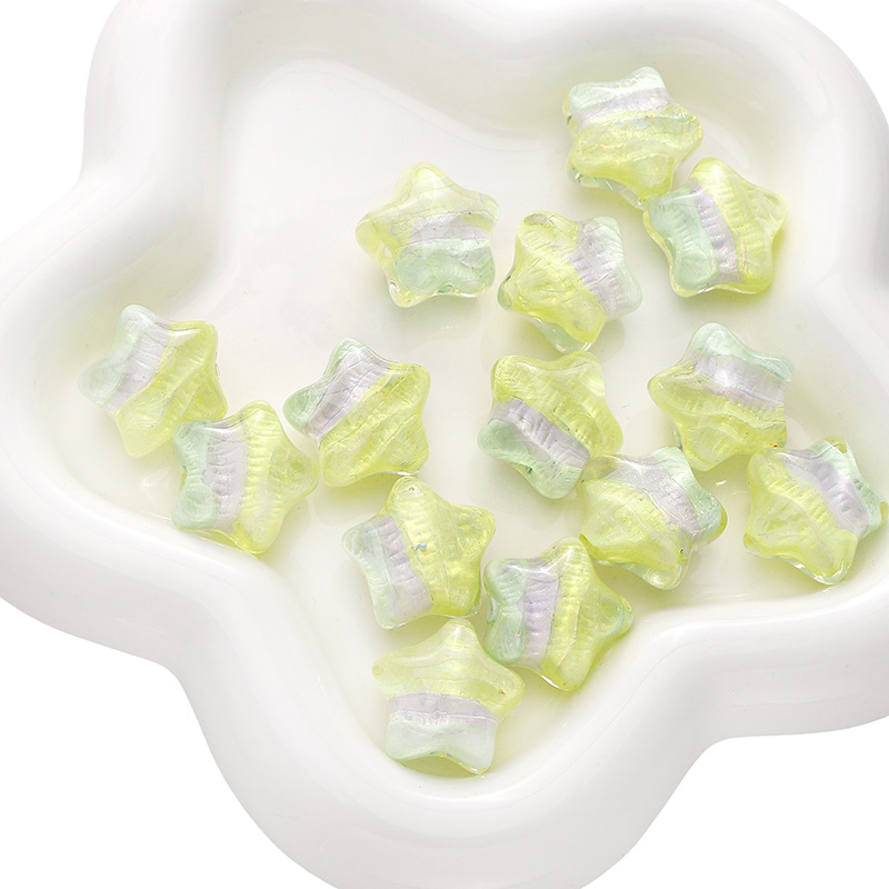 6:Gradient yellow purple green 21x19mm 1 piece/pack