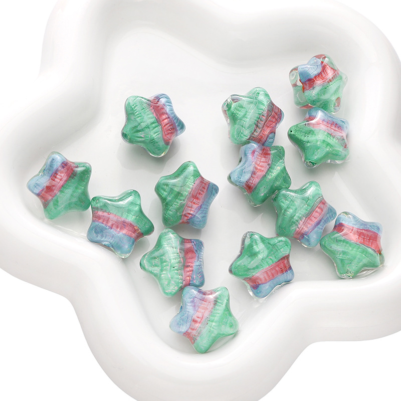 7:Gradient dark green red and blue 21x19mm 1 piece/pack