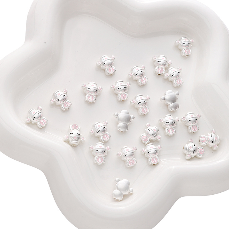 1:Silver-pink dripping oil 12x12mm 1 piece/pack