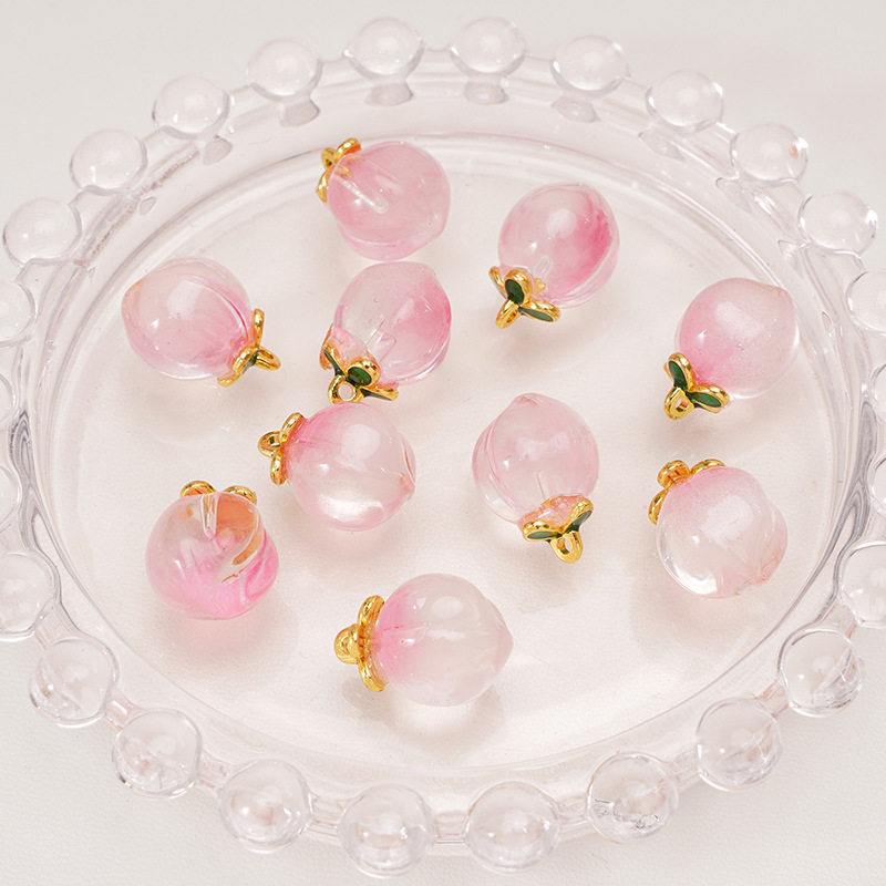 Peach about 13x17mm transparent light pink 2 pcs/p