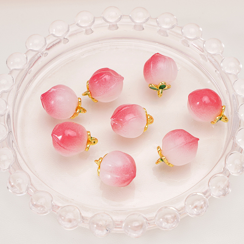 1:Peach about 13x17mm pink 2 pcs/pack