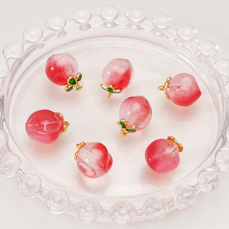 3:Peach about 13x17mm transparent red 2 pcs/pack