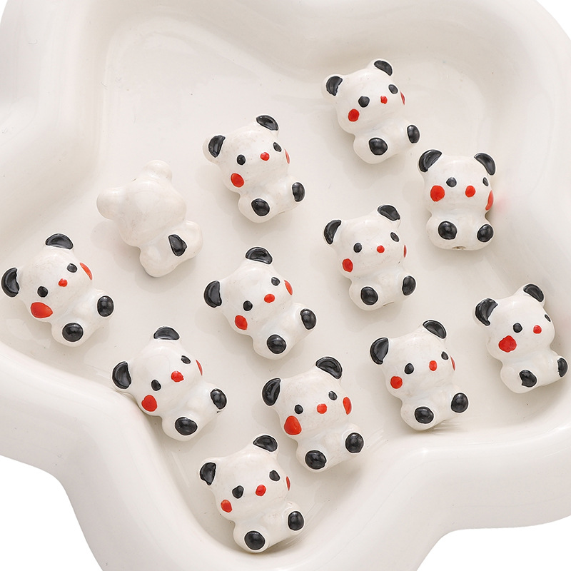 10:White black ears 16x19mm 1 piece/pack