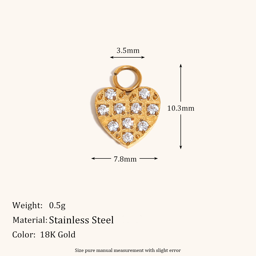 13:White zirconium short love pendant