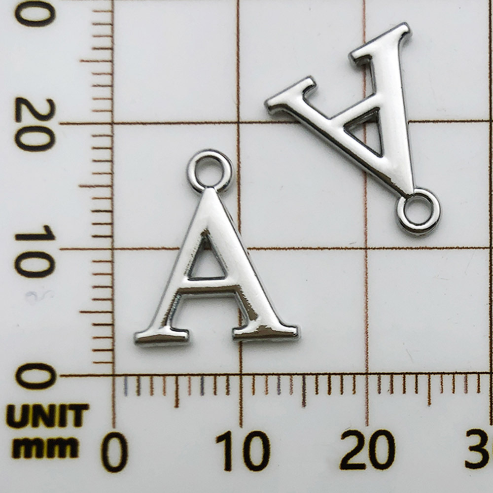 2:1 white k rack plated letter a-13x16mm-0.8g
