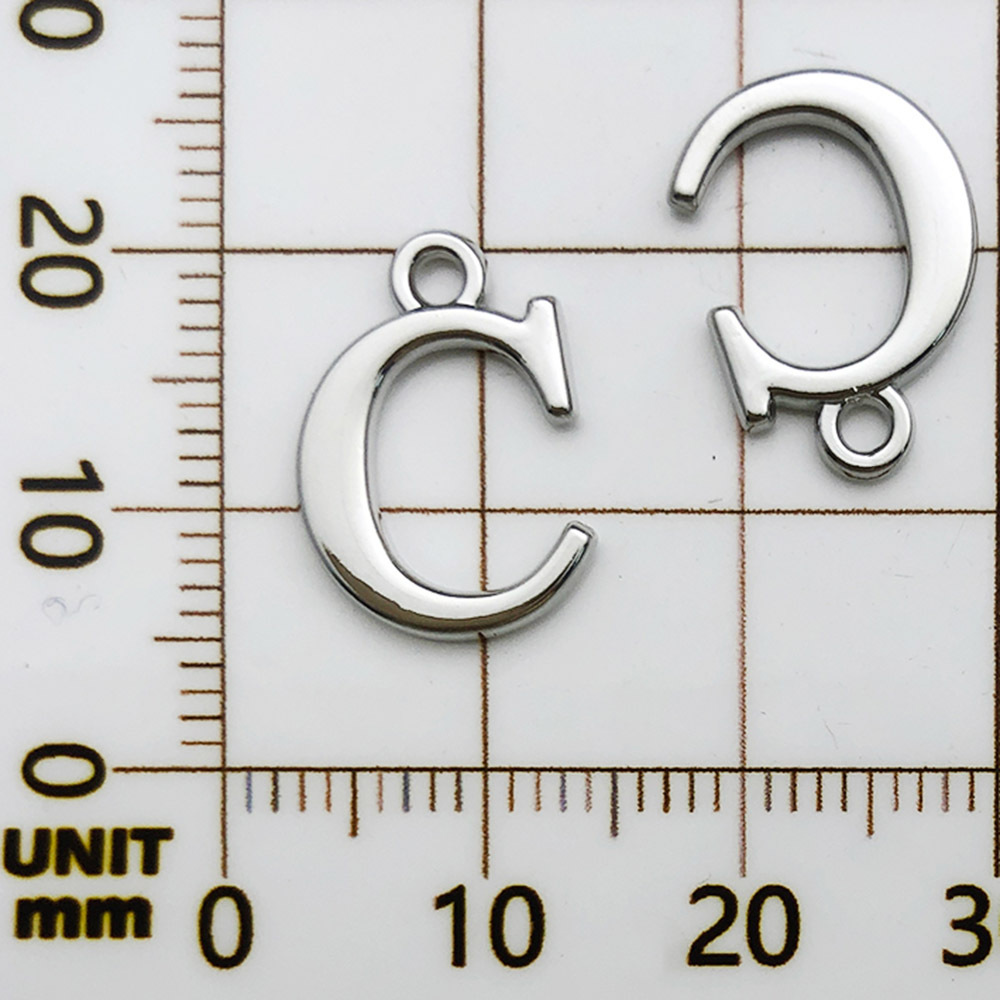 4:1 white k rack plated letter c-11x16mm-0.8g