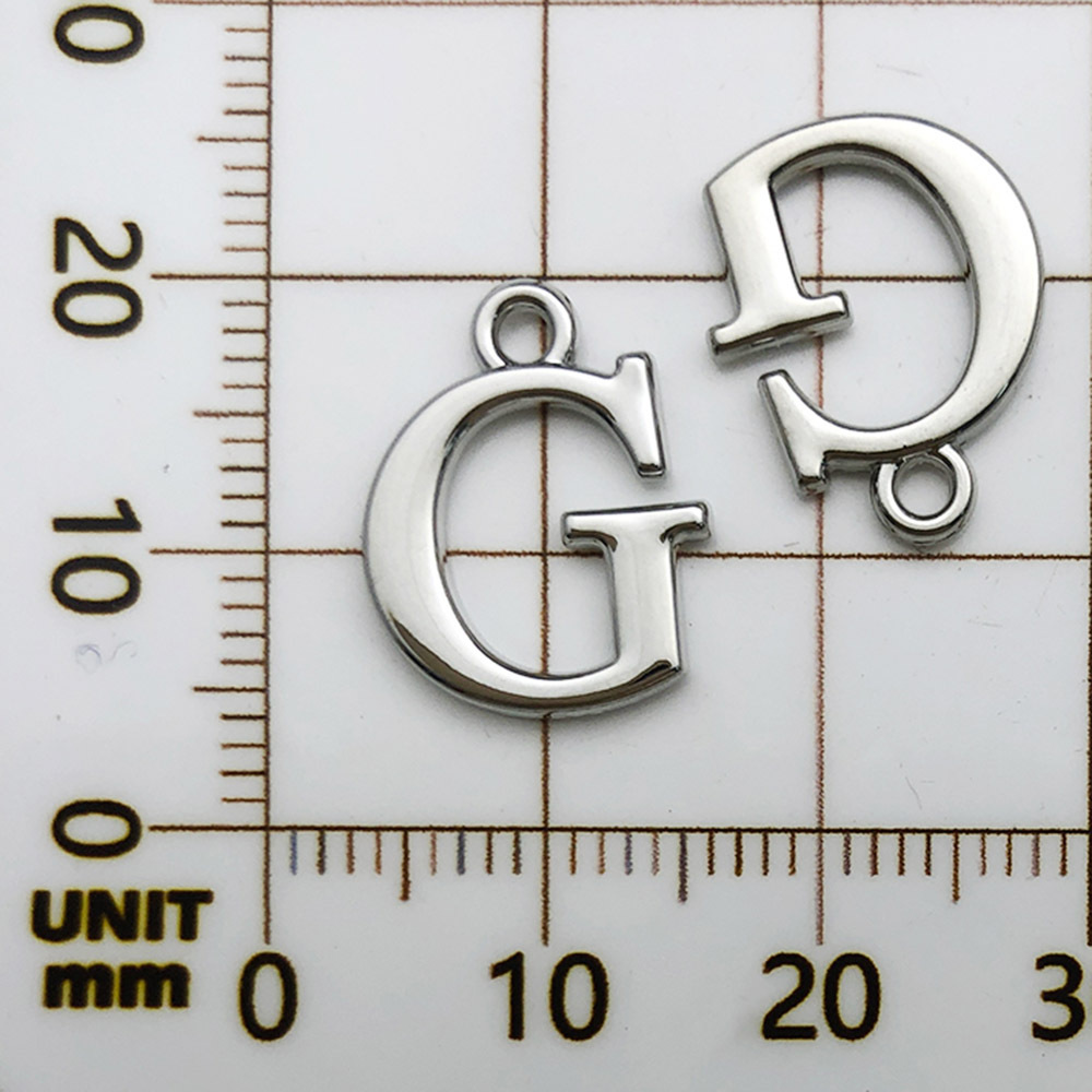 8:1 white k rack plated letter g-13x16mm-0.9g