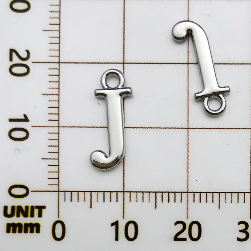 11:1 white k rack plated letter j-7x16mm-0.5g