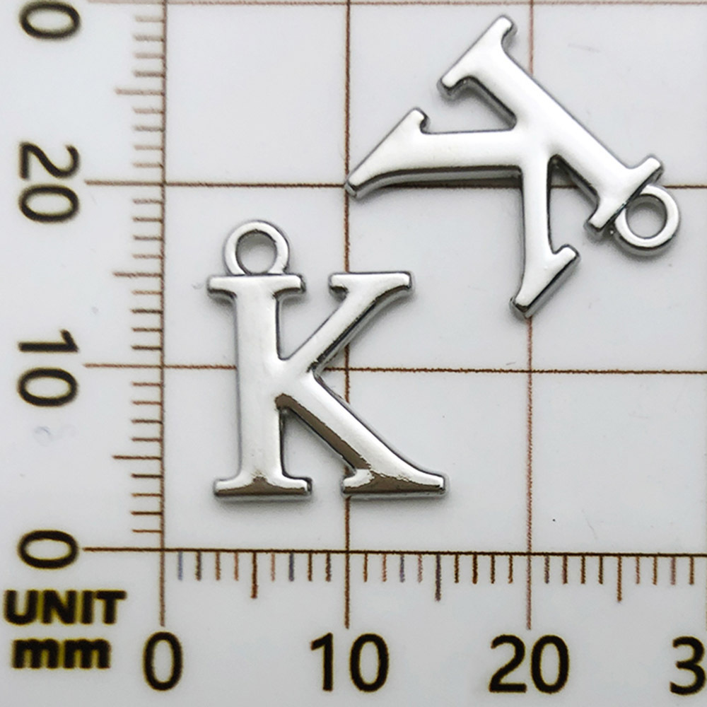 12:1 white k rack plated letter k-13x16mm-0.9g