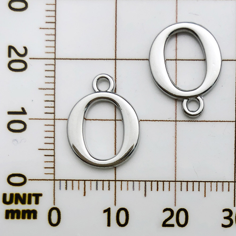16:1 white k rack plated letter o-12x16mm-0.9g