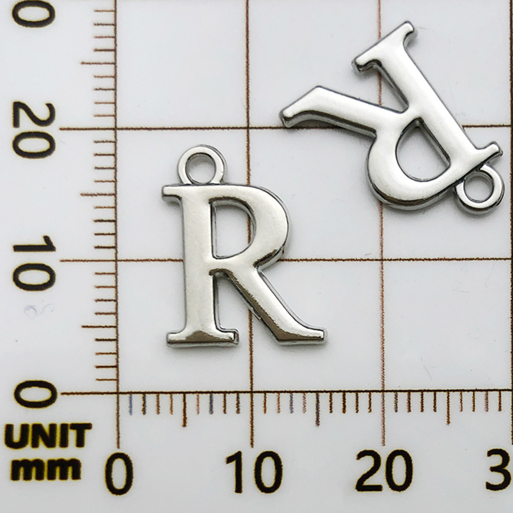 19:1 white k rack plated letter r-12x15mm-0.9g
