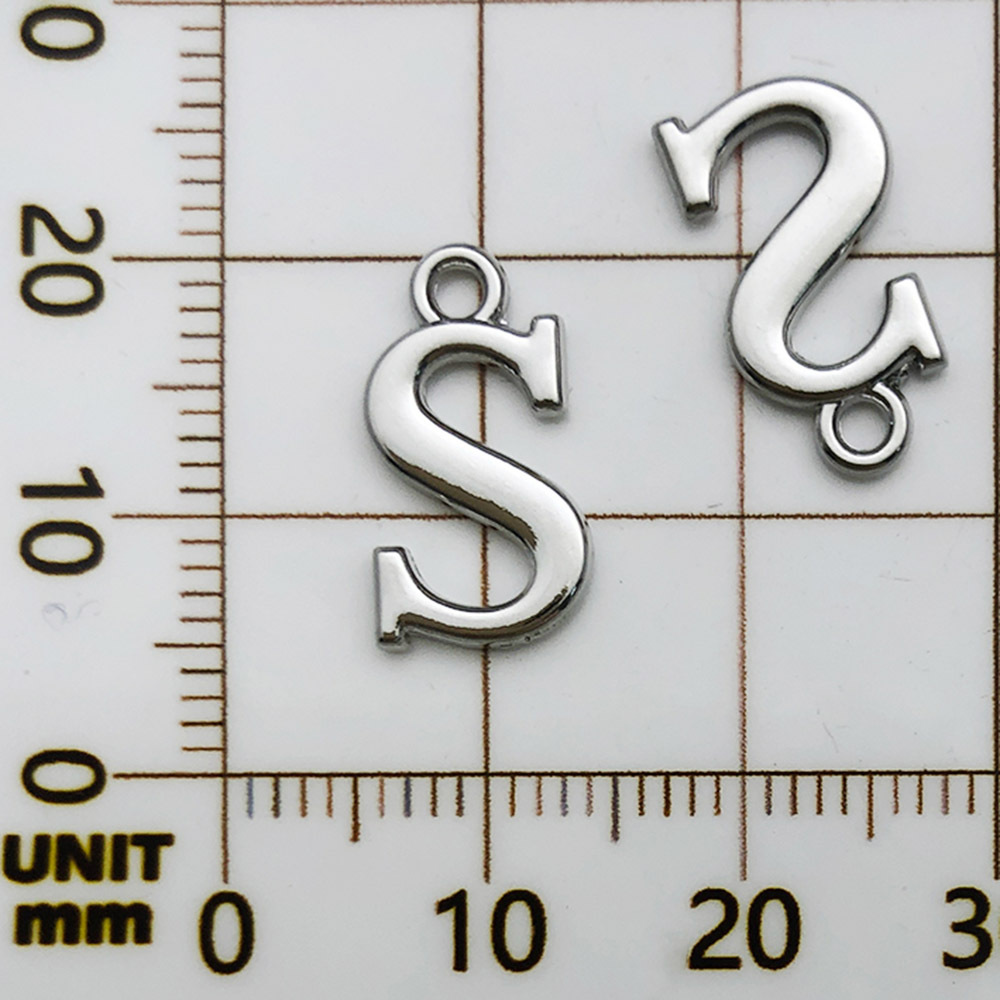 20:1 white k rack plated letter s-8x16mm-0.7g
