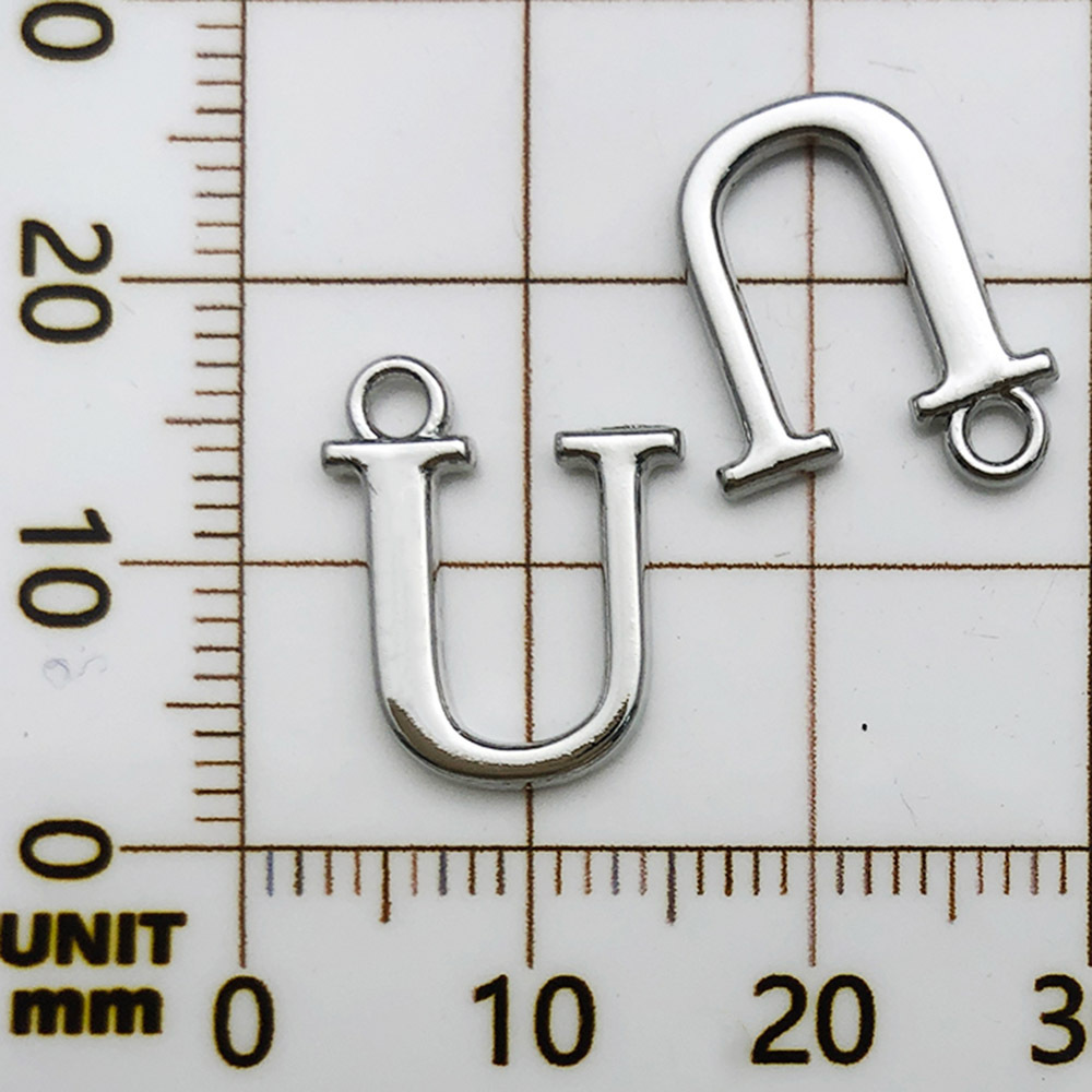 22:1 white k rack plated letter u-13x16mm-0.8g