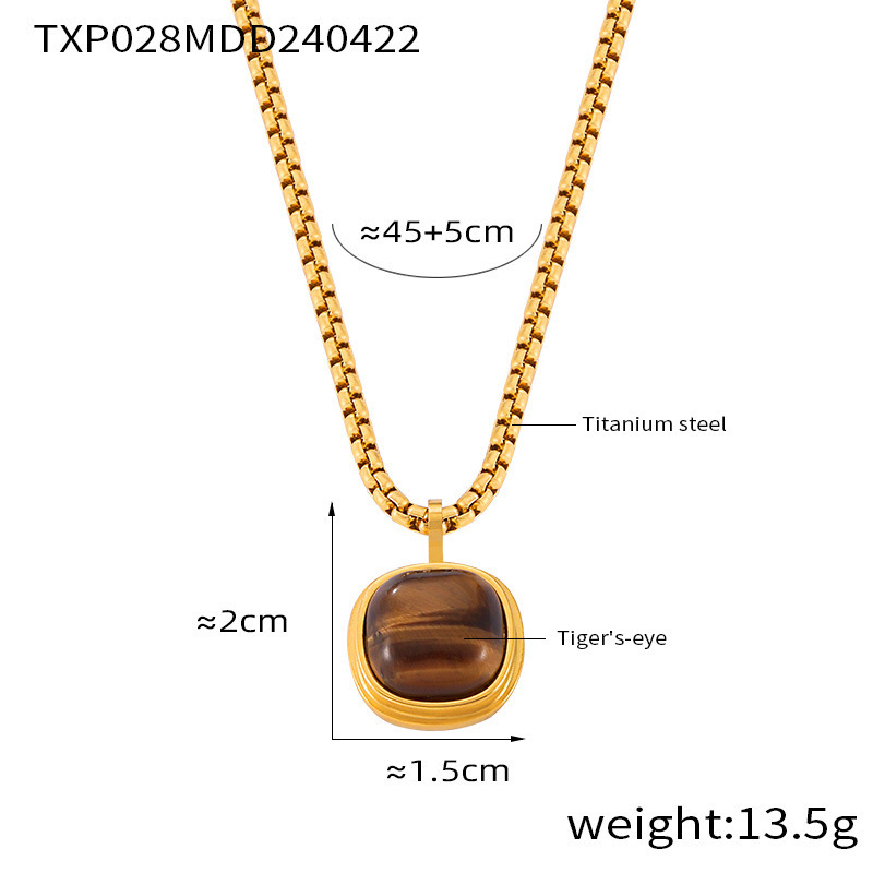 5:TXP028-Golden Tiger Eye Necklace