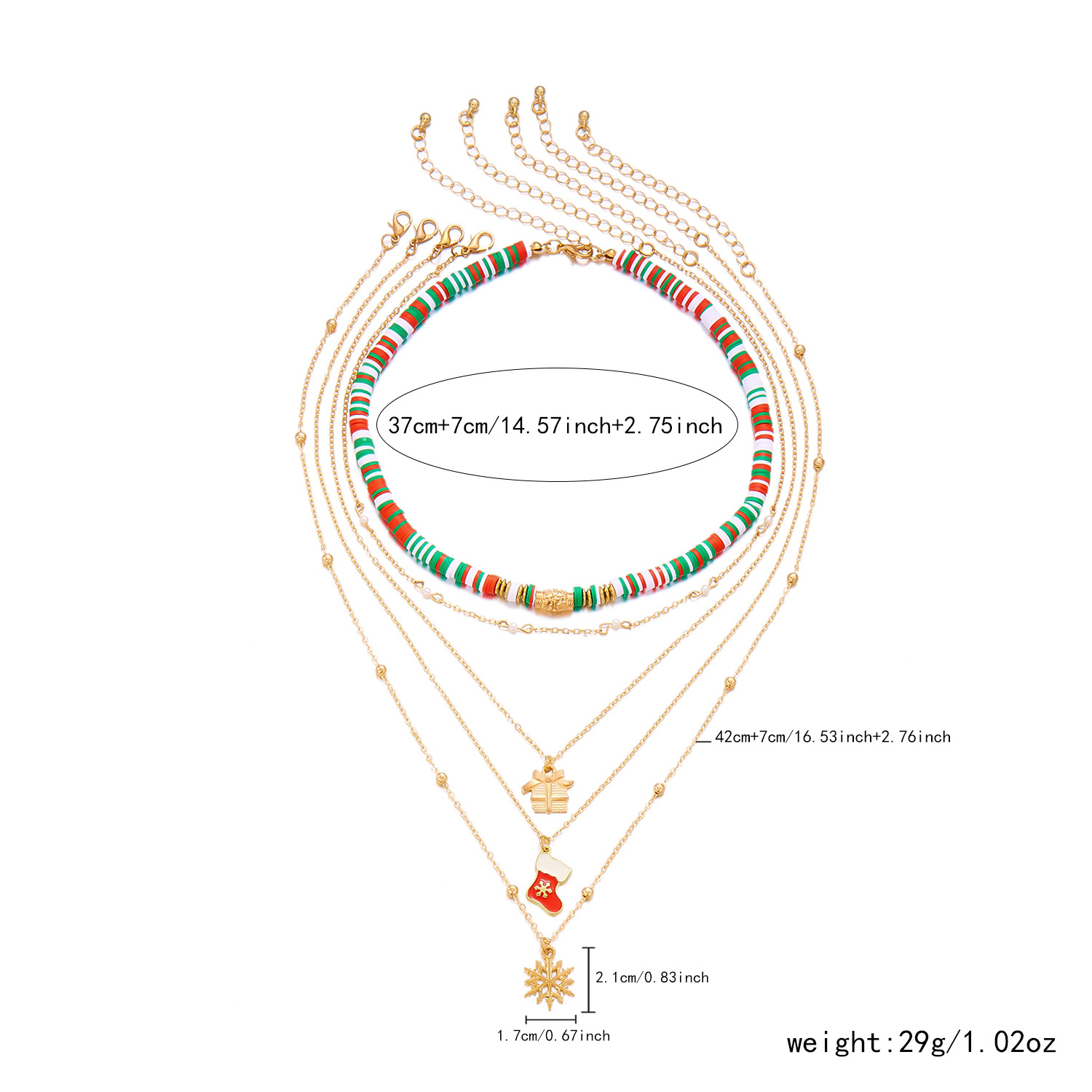 3:Polymer multi-layered snowflake necklace