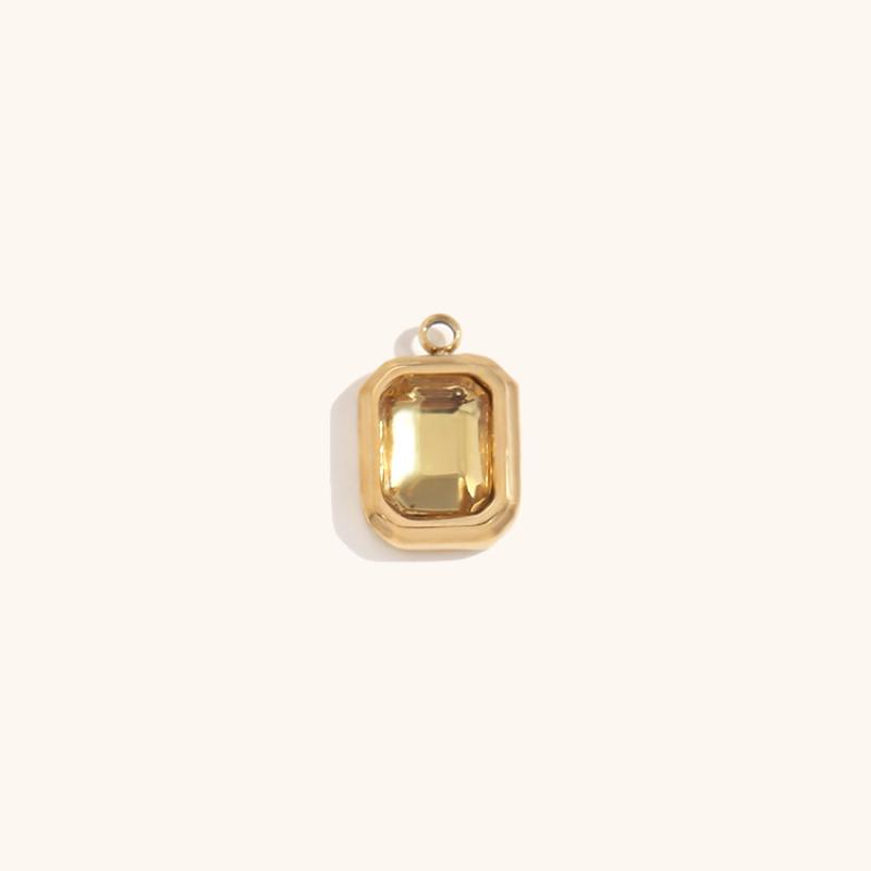 11:Square glass pendant November-gold-champagne drill