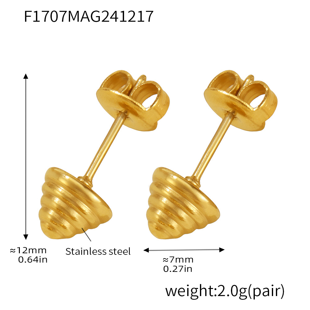 3:F1707-gold thread earrings