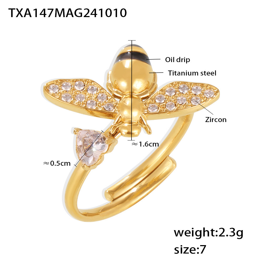 7:Txa147-golden bee ring-one size-7
