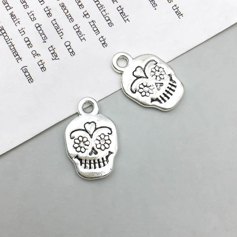 9:1 antique silver skull 12*18mm-1.9g-10874